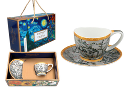 Filiżanka espresso Vanessa - V. van Gogh, Kwitnący Migdałowiec, srebrny (CARMANI)