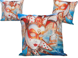 Pillow with filling/zip - Alex Levin, Venetian mask (CARMANI)