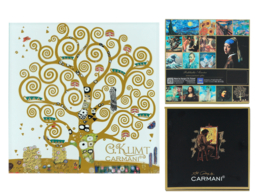 Podkładka szklana - G. Klimt, Drzewo życia, białe tło (CARMANI)