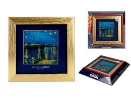 Obrazek - V. van Gogh, Noc nad Rodanem, złota ramka (CARMANI)