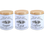 Set of 3 metal tins (coffee, tea, sugar)